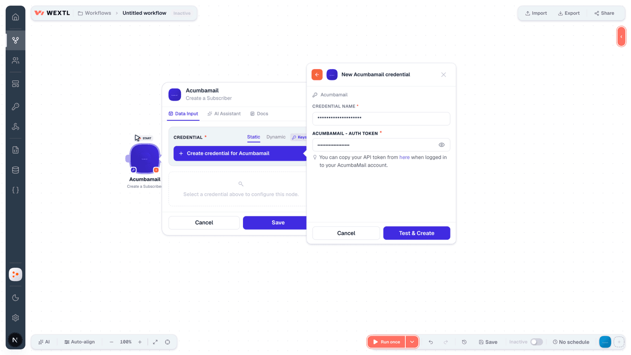 Connecting Acumbamail to WEXTL®