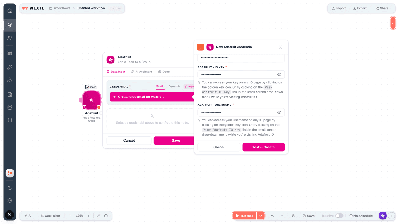 Connecting Adafruit to WEXTL®
