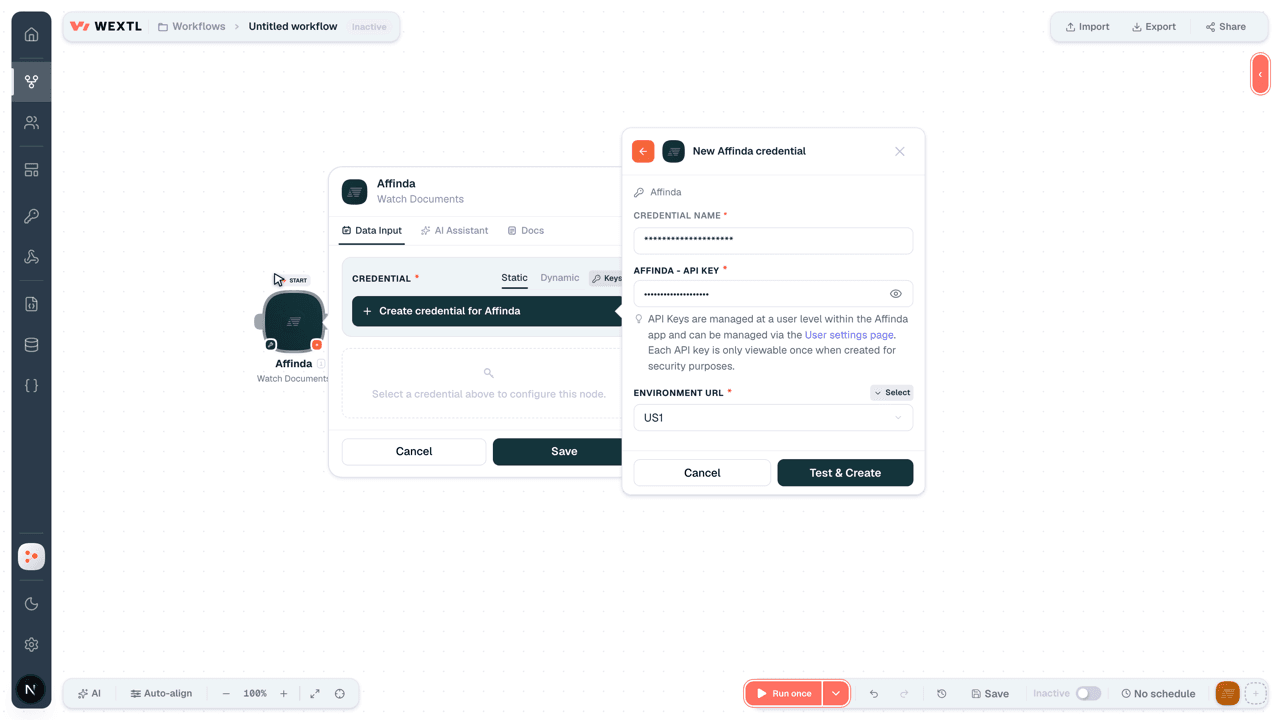 Connecting Affinda to WEXTL®