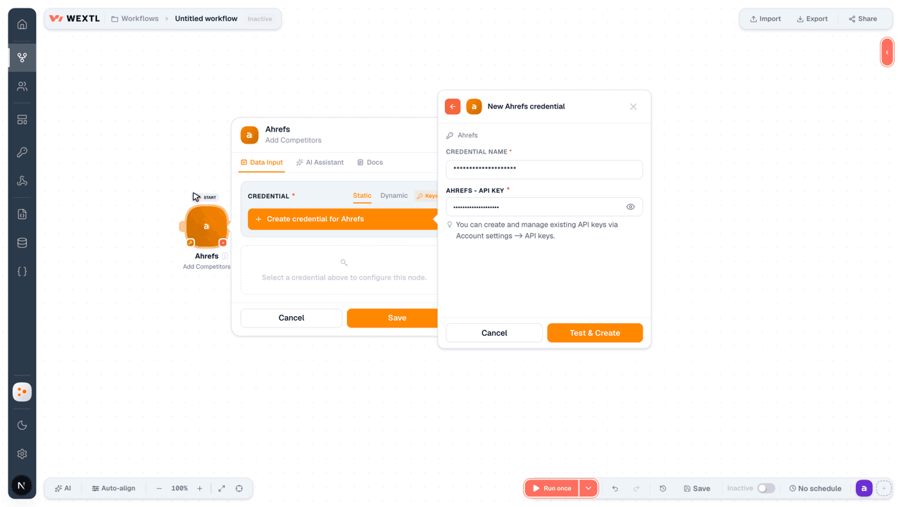 Connecting Ahrefs to WEXTL®