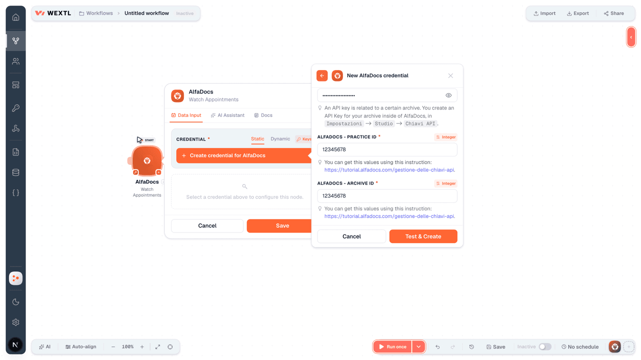 Connecting AlfaDocs to WEXTL®