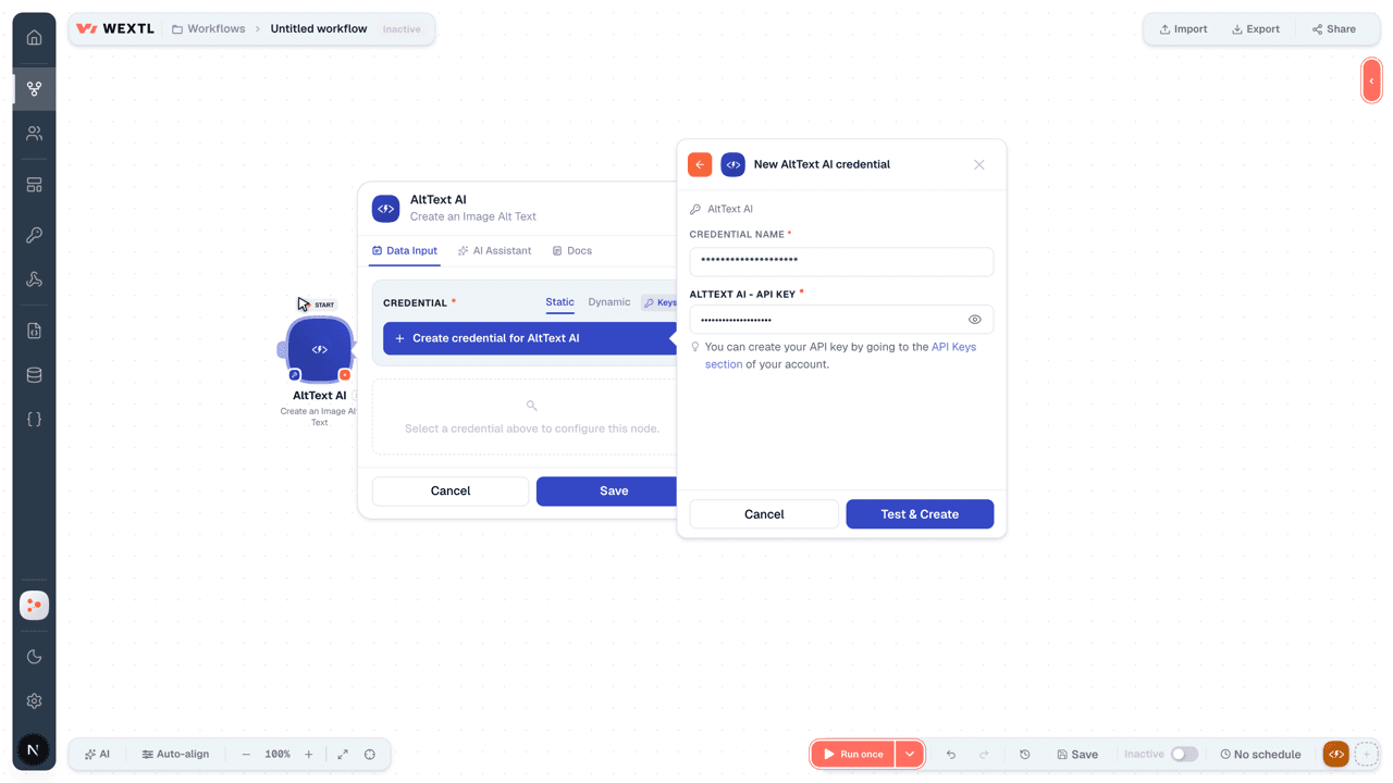 Connecting AltText AI to WEXTL®