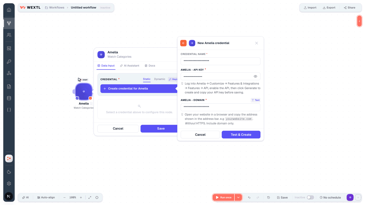 Connecting Amelia to WEXTL®