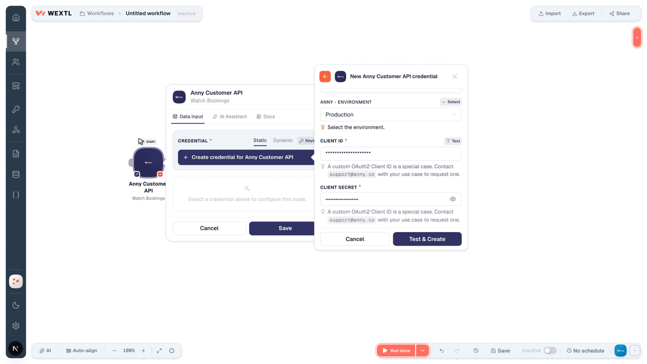 Connecting Anny Customer API to WEXTL®