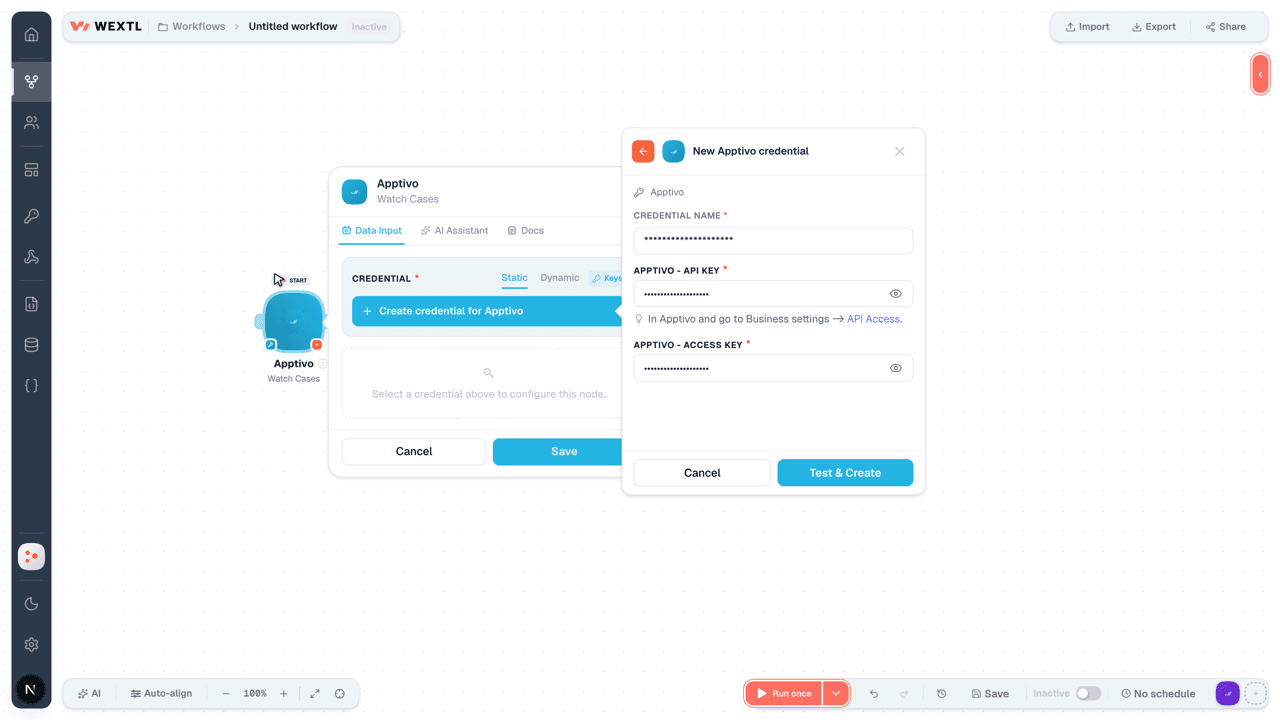 Connecting Apptivo to WEXTL®