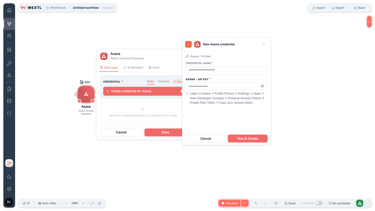 Connecting Asana to WEXTL®