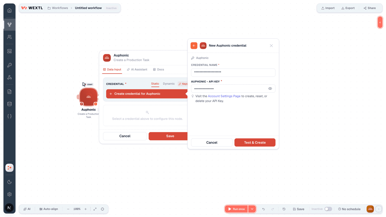 Connecting Auphonic to WEXTL®