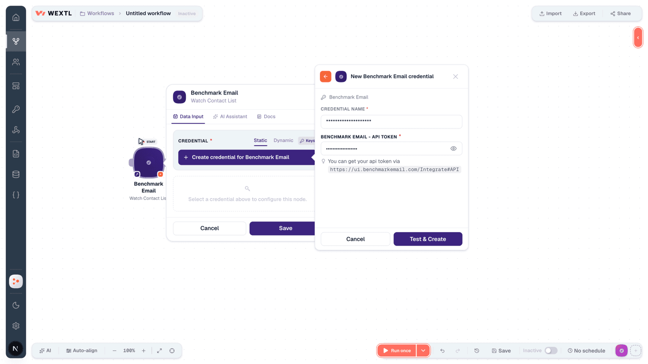 Connecting Benchmark Email to WEXTL®