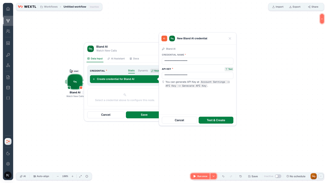 Connecting Bland AI to WEXTL®