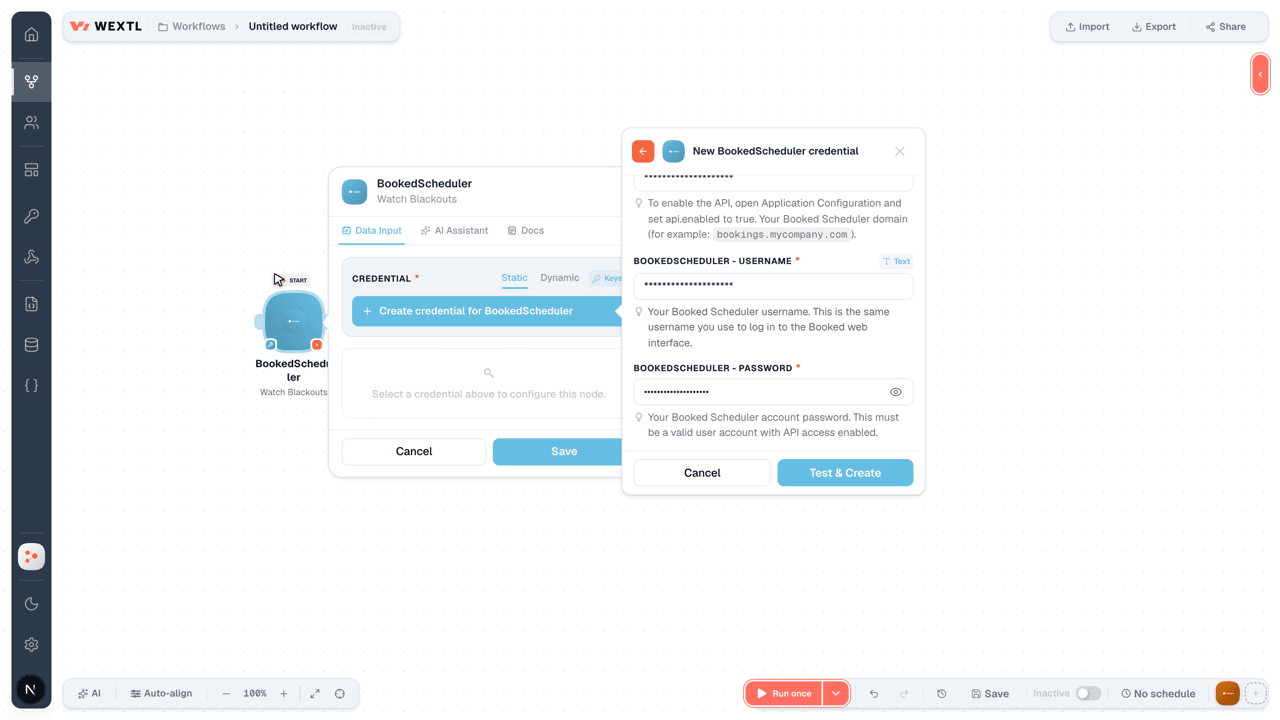 Connecting BookedScheduler to WEXTL®