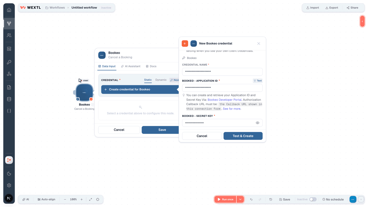 Connecting Bookeo to WEXTL®