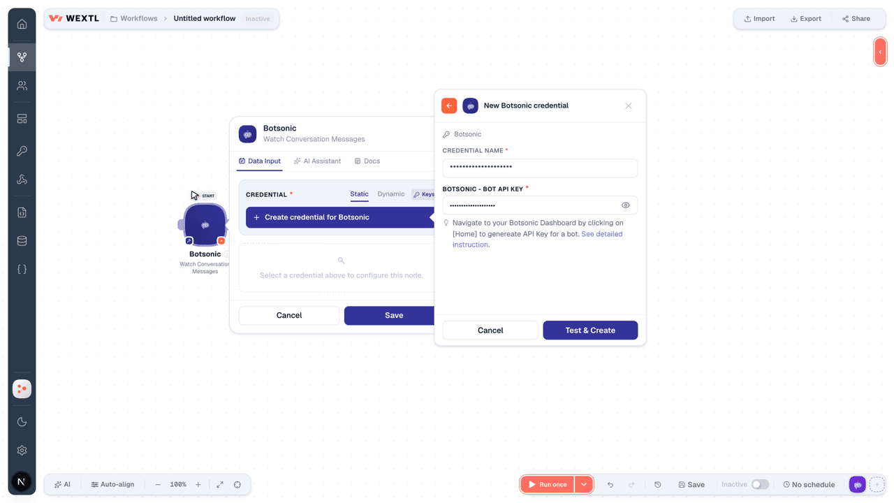 Connecting Botsonic to WEXTL®