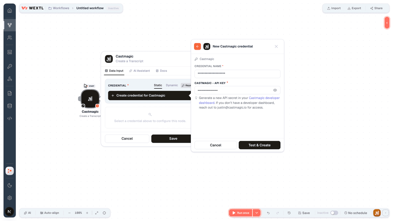 Connecting Castmagic to WEXTL®