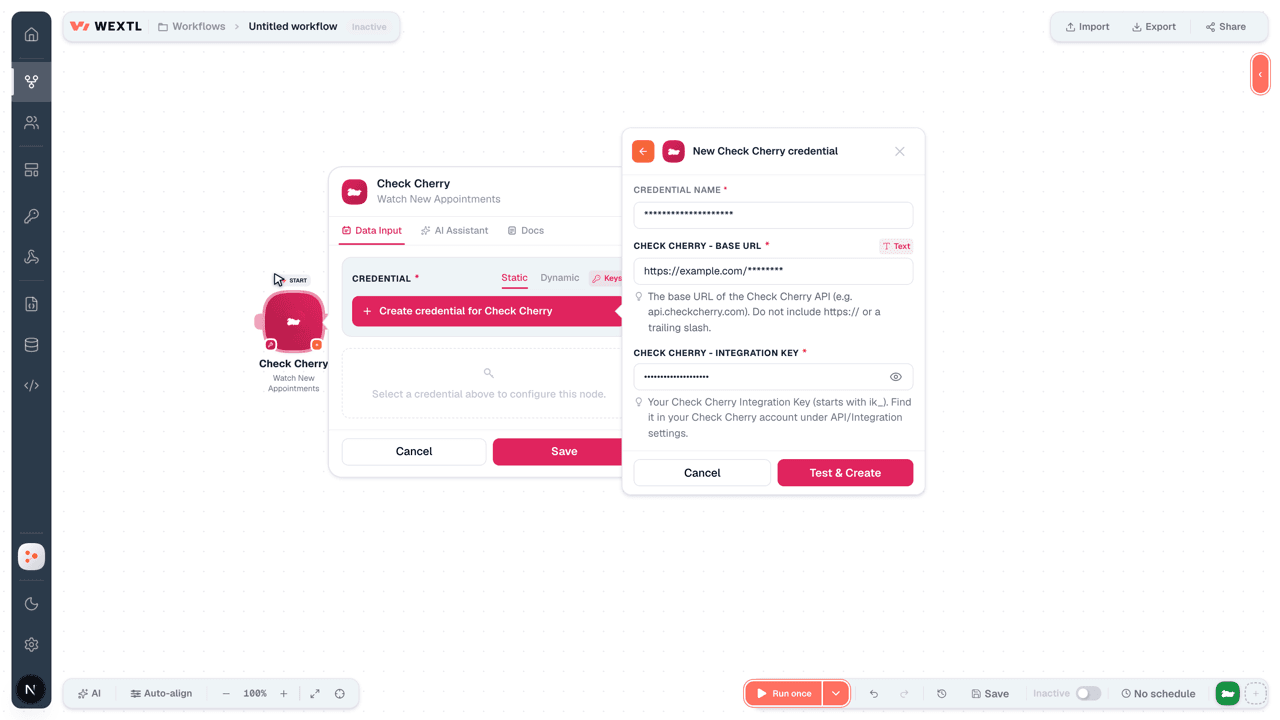 Connecting Check Cherry to WEXTL®