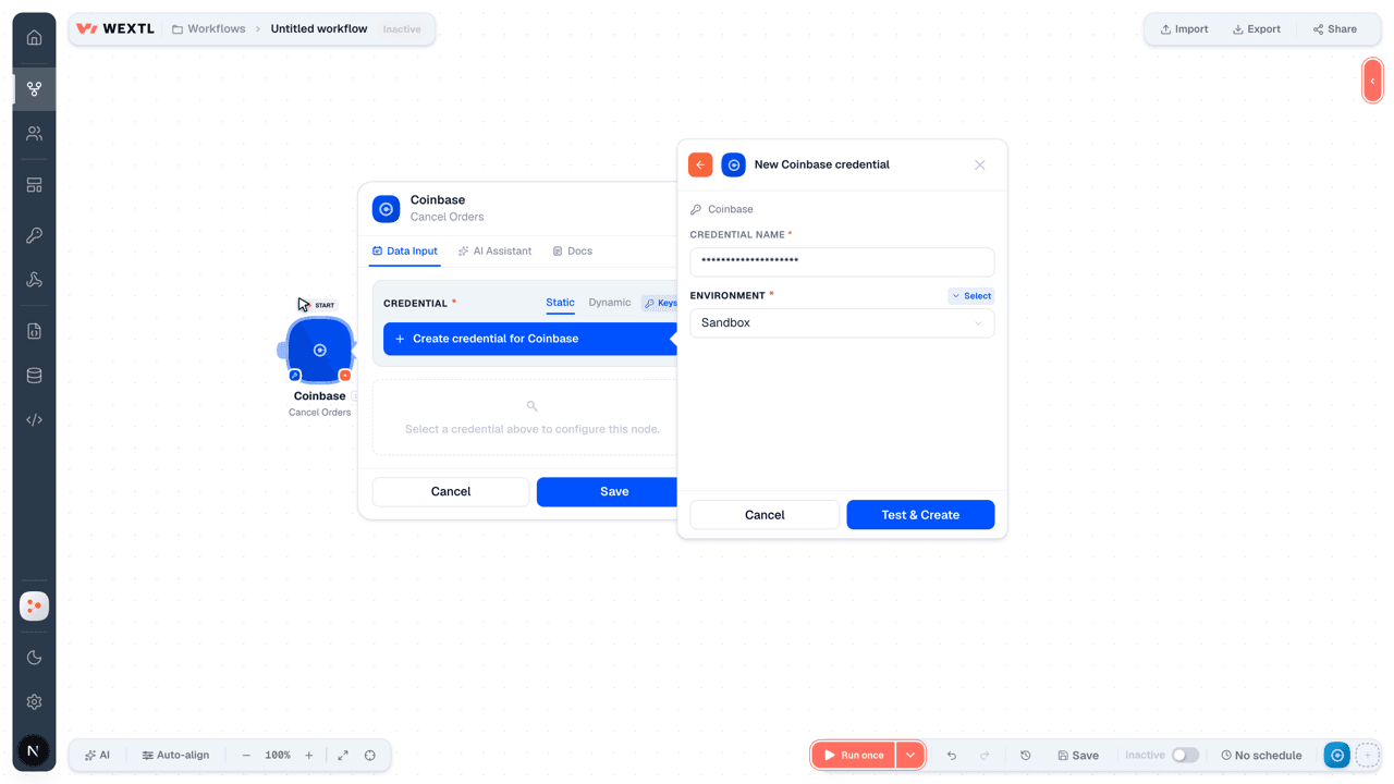 Connecting Coinbase to WEXTL®