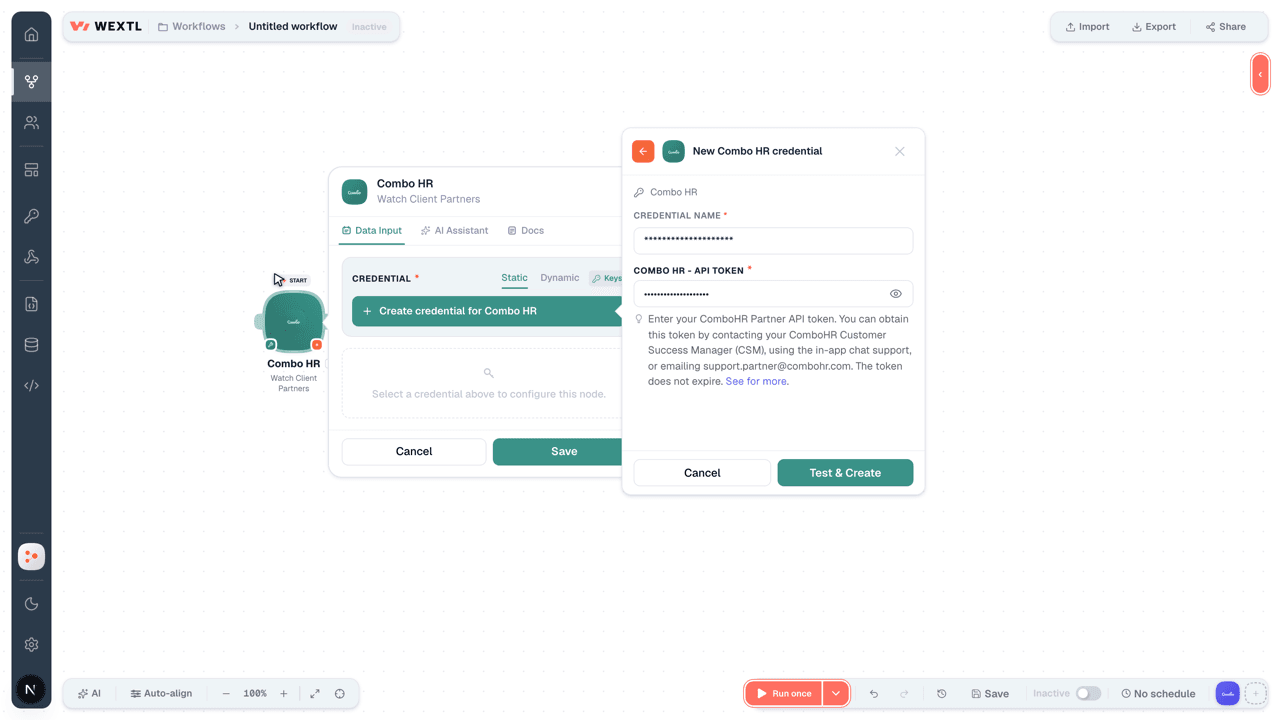 Connecting Combo HR to WEXTL®