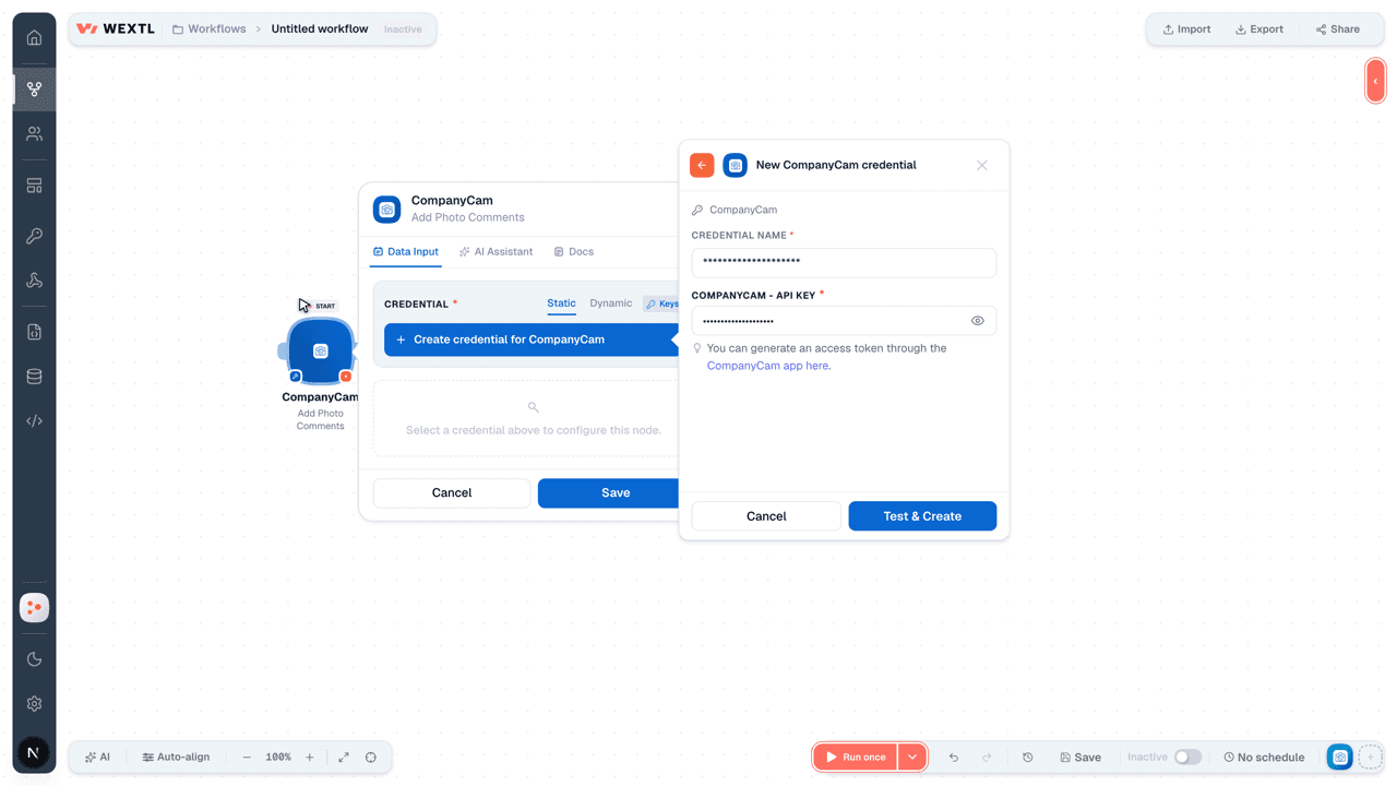 Connecting CompanyCam to WEXTL®