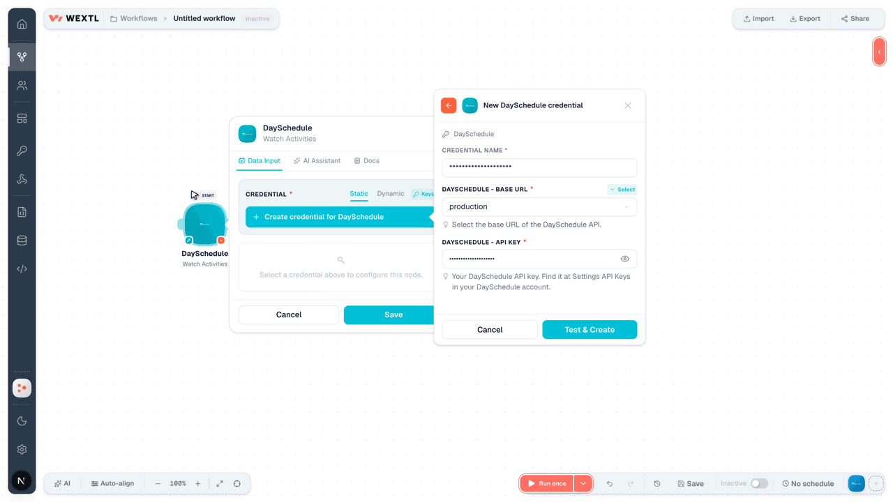 Connecting DaySchedule to WEXTL®