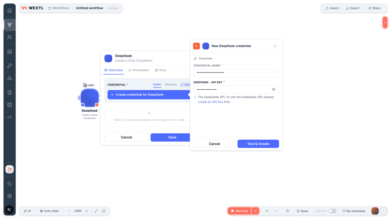 Connecting DeepSeek to WEXTL®