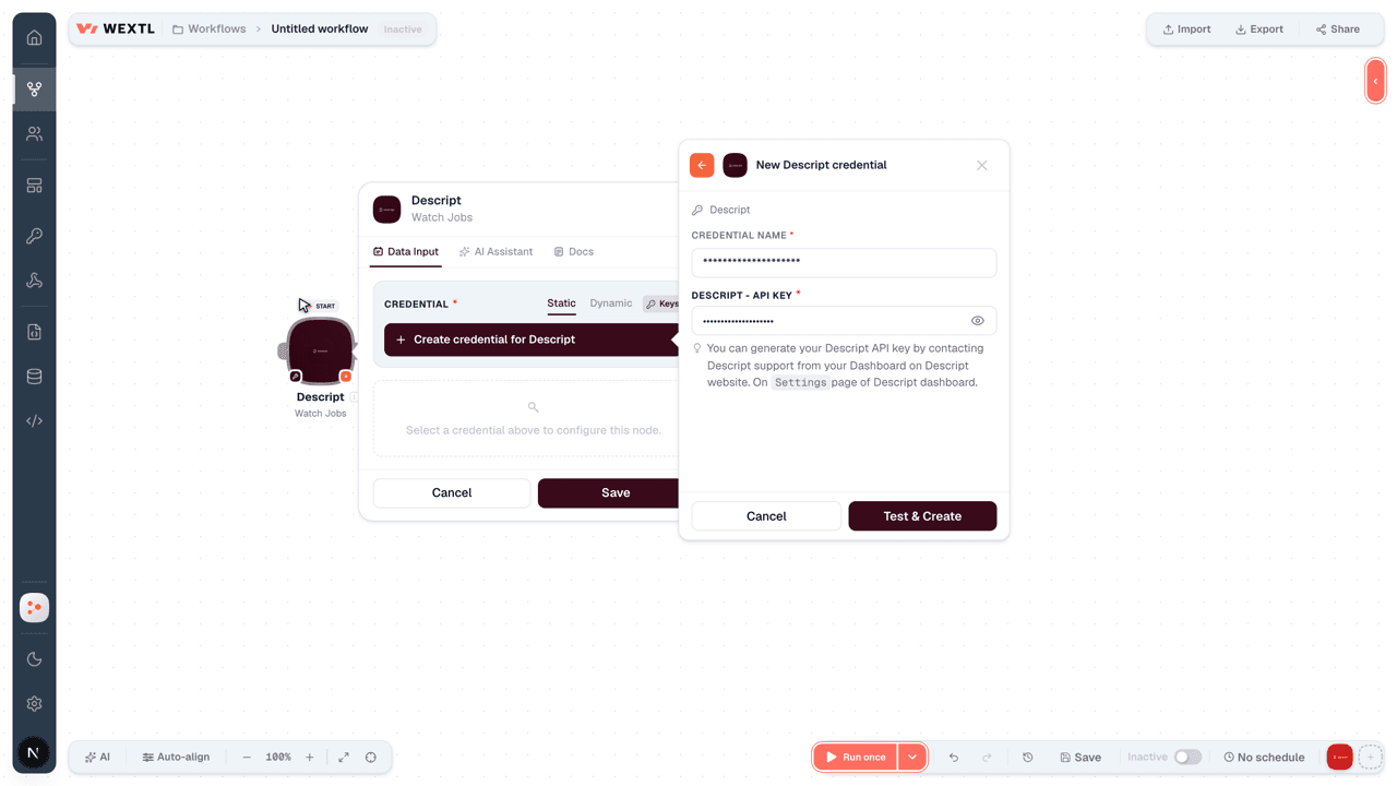 Connecting Descript to WEXTL®