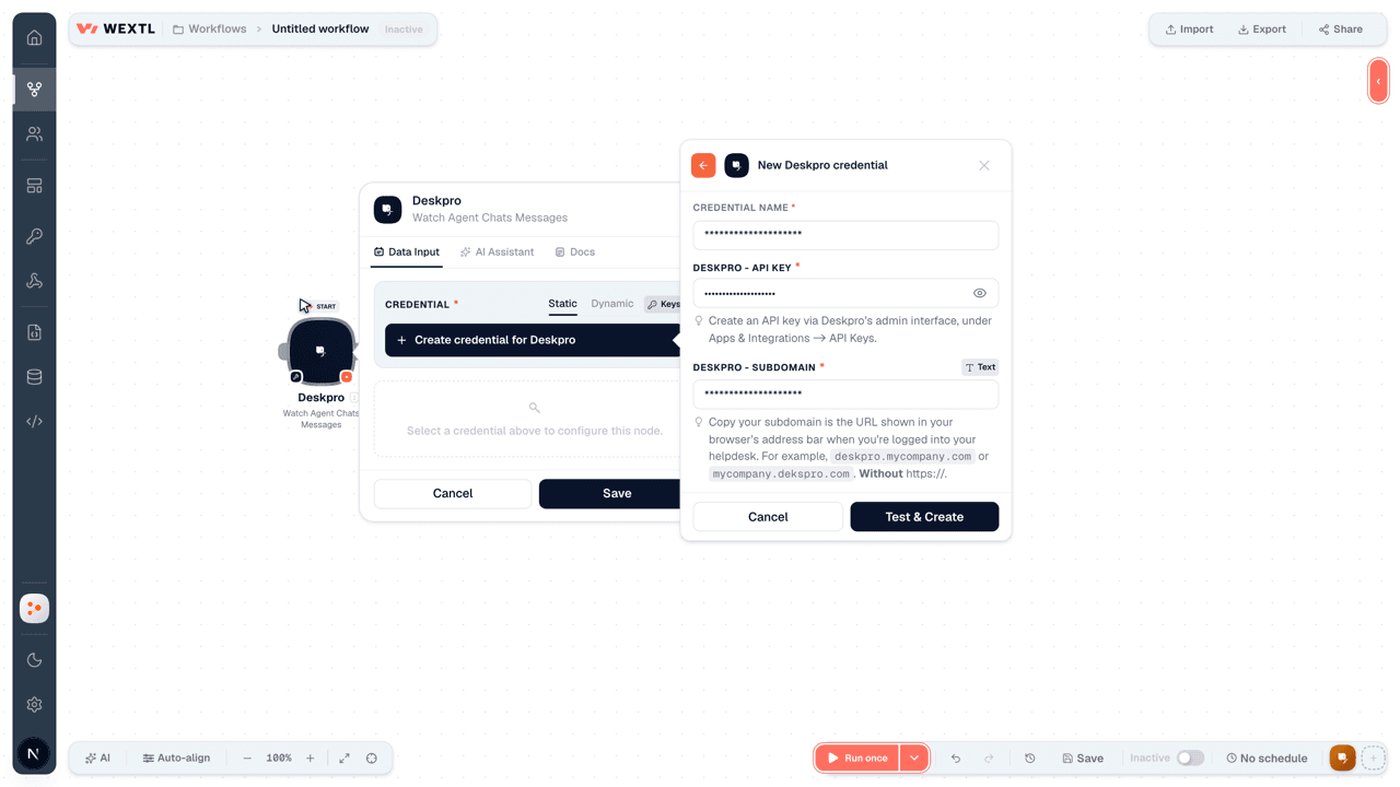 Connecting Deskpro to WEXTL®
