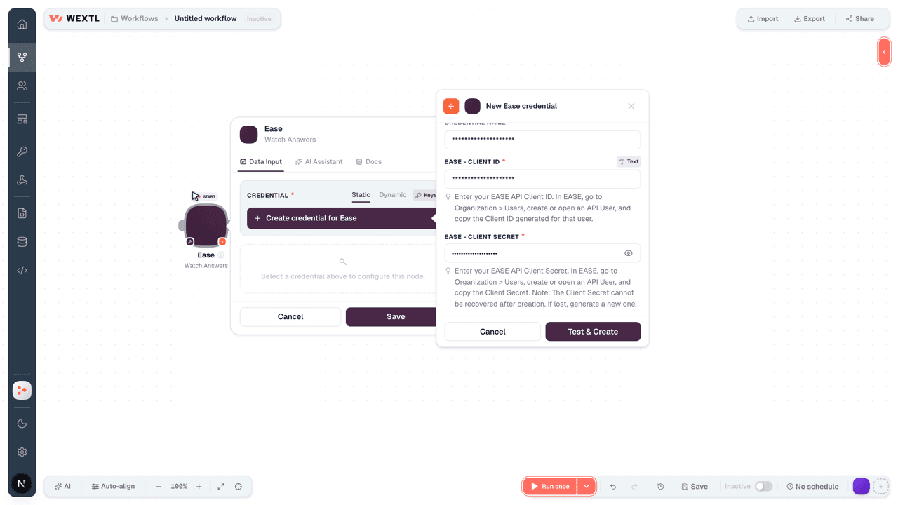 Connecting Ease to WEXTL®