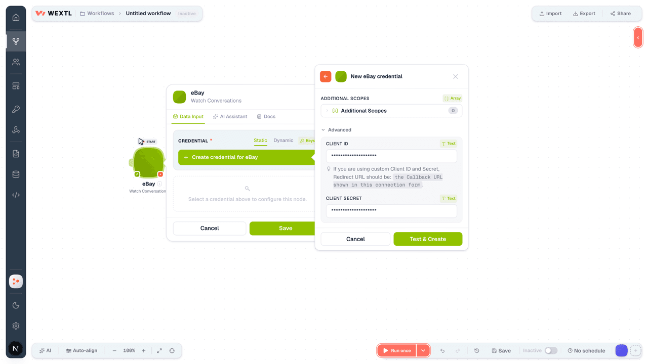 Connecting eBay to WEXTL®