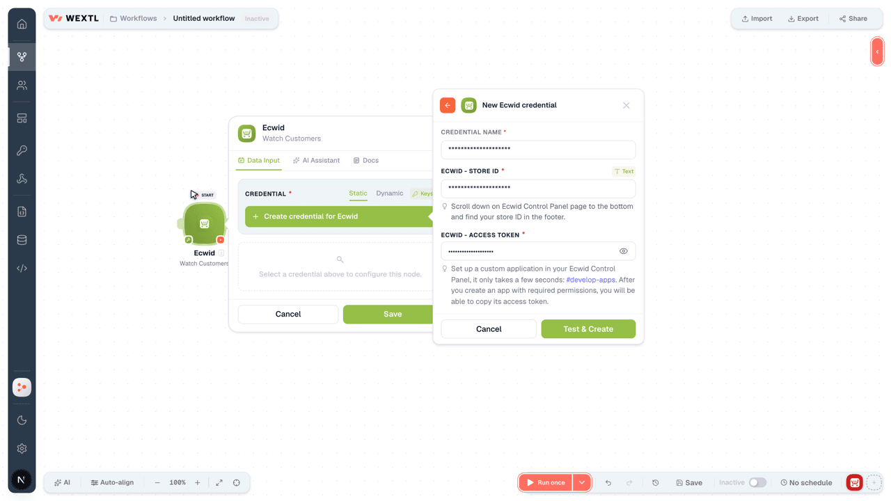 Connecting Ecwid to WEXTL®