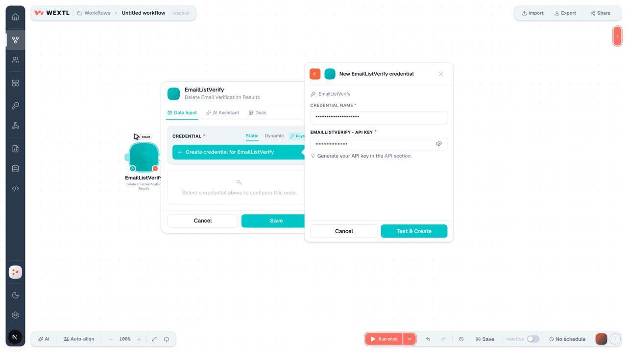 Connecting EmailListVerify to WEXTL®