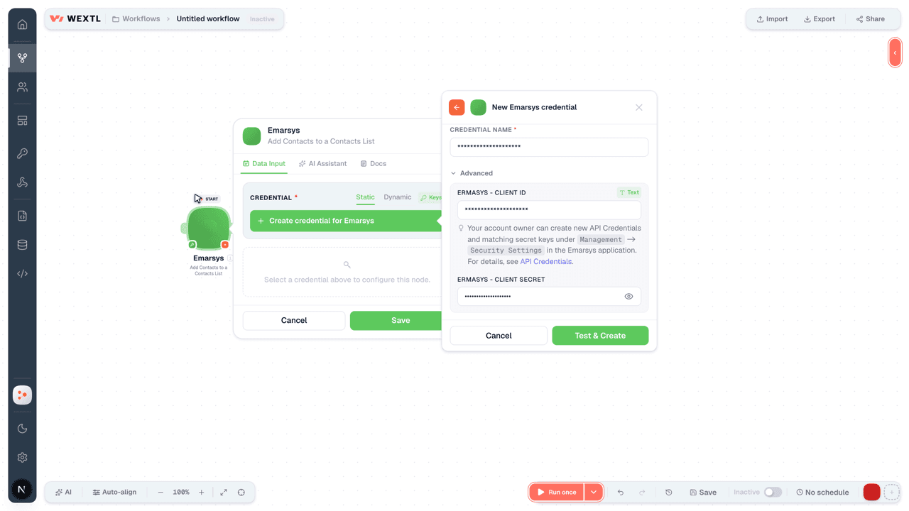 Connecting Emarsys to WEXTL®