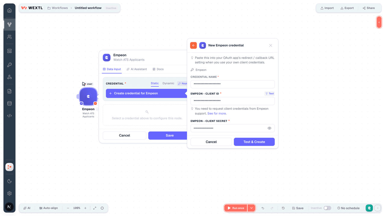 Connecting Empeon to WEXTL®