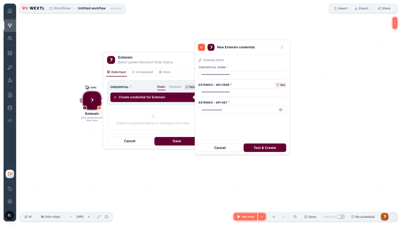 Connecting Extensiv to WEXTL®