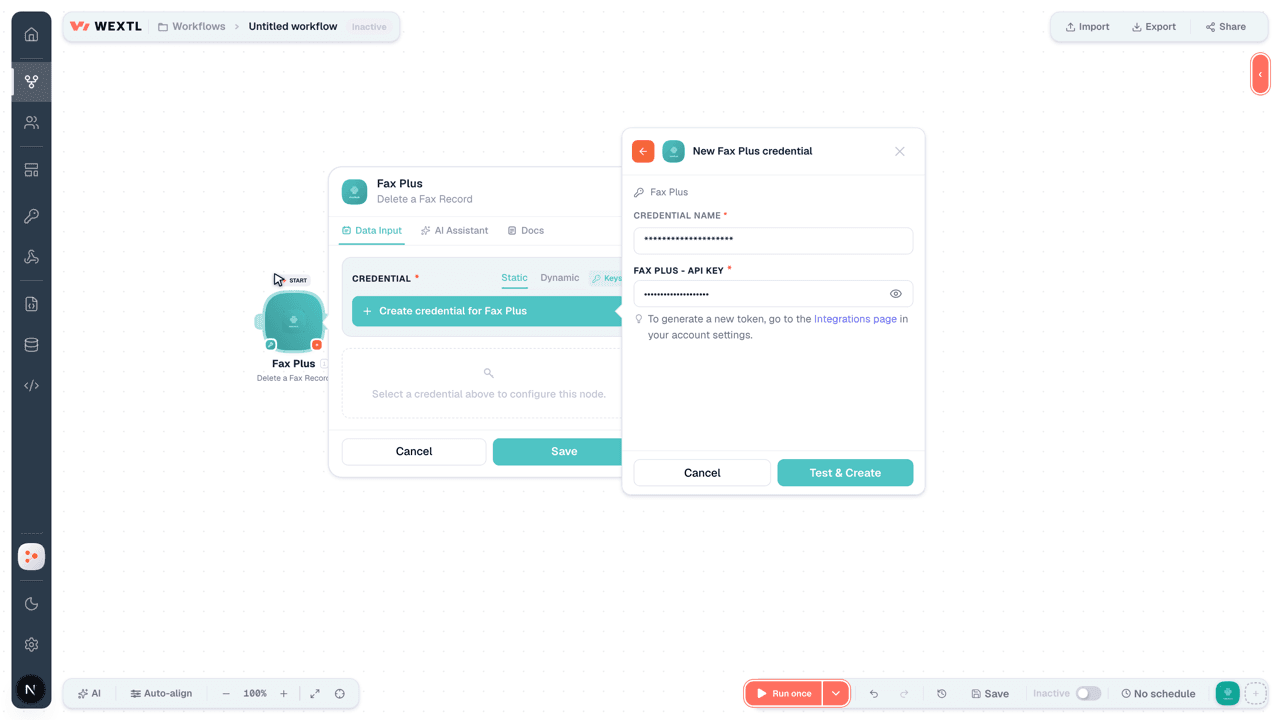 Connecting Fax Plus to WEXTL®