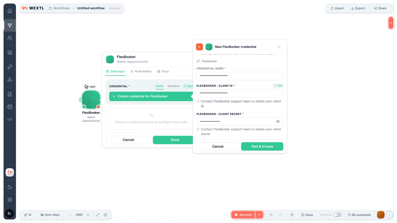 Connecting FlexBooker to WEXTL®