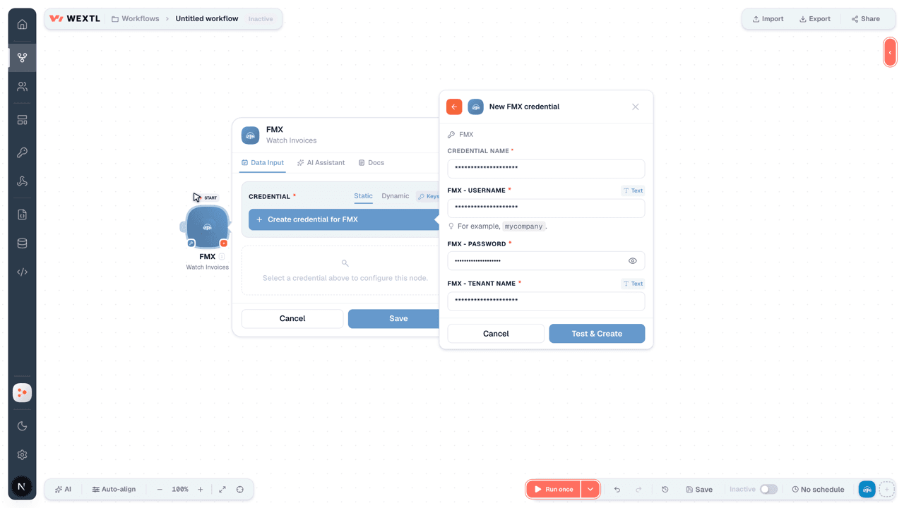 Connecting FMX to WEXTL®