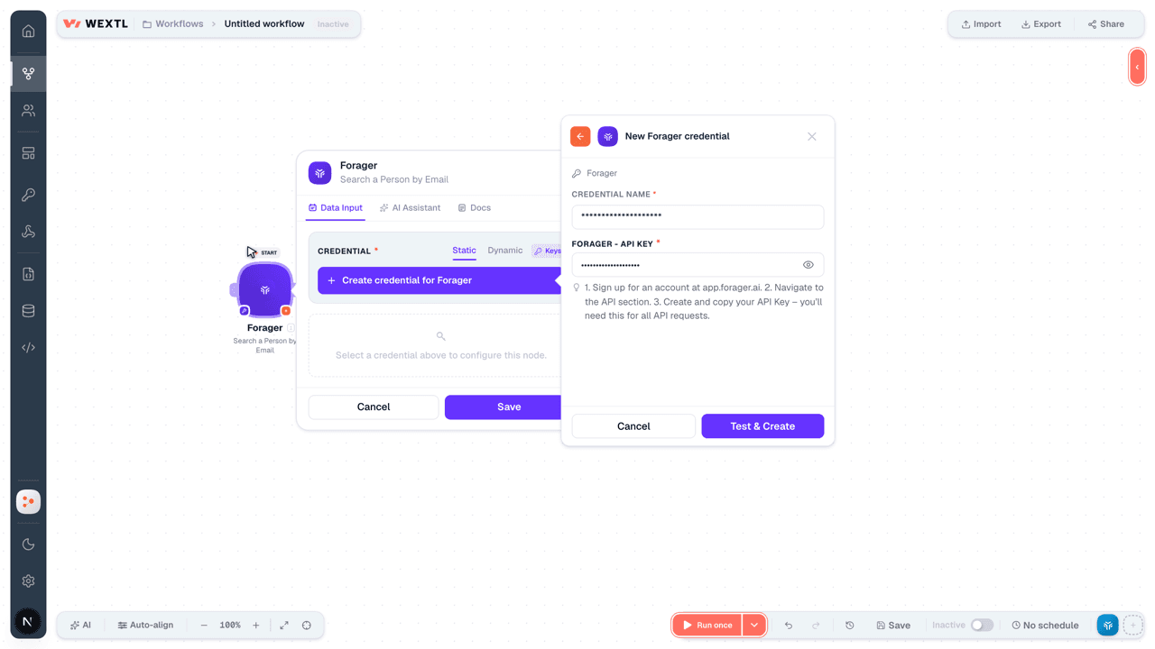 Connecting Forager to WEXTL®