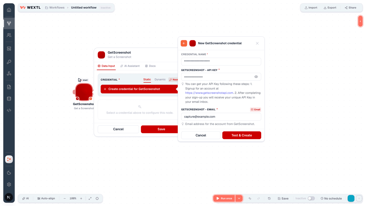 Connecting GetScreenshot to WEXTL®