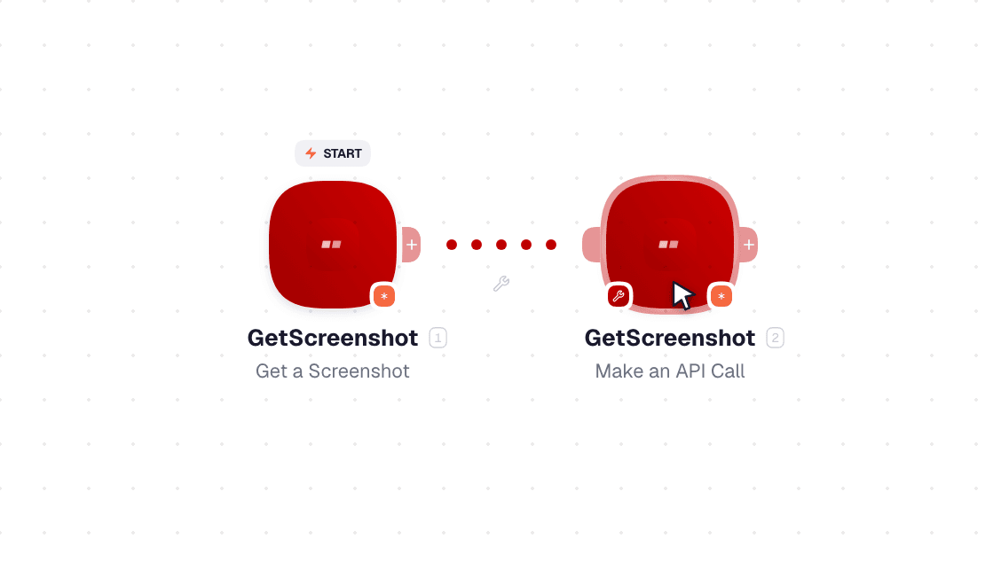 GetScreenshot workflow on the canvas: Get a Screenshot then Make an API Call
