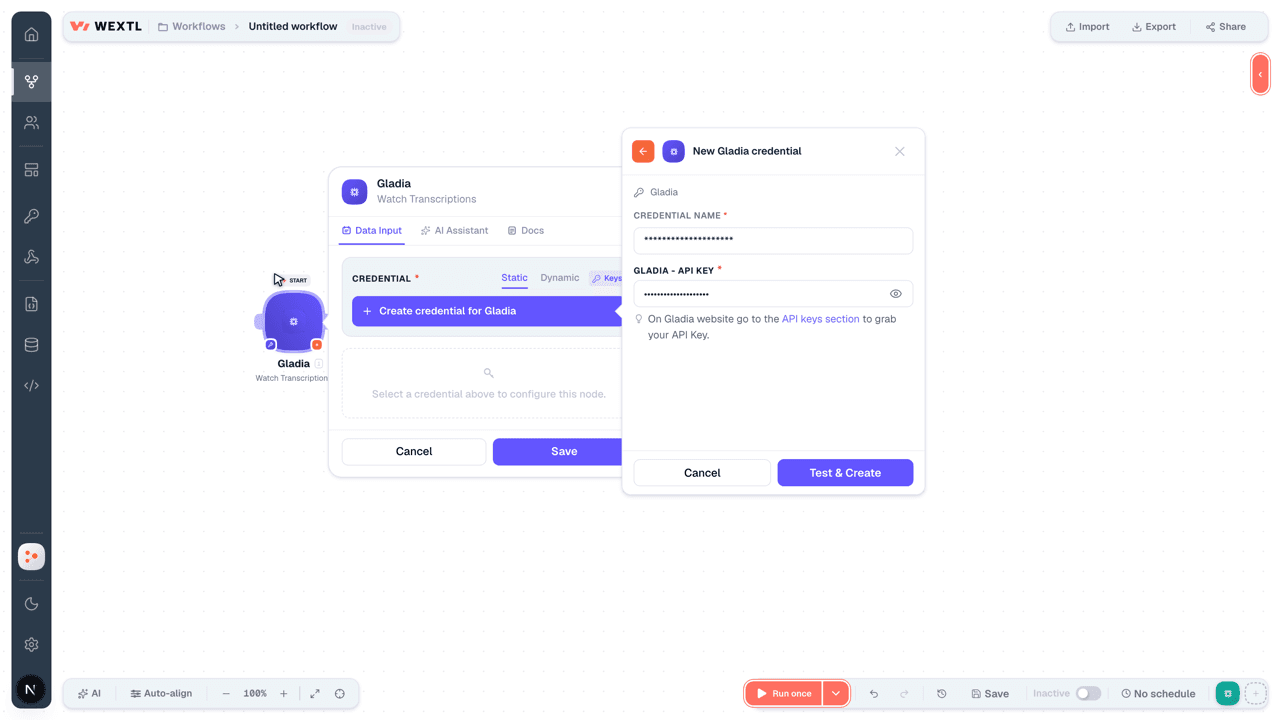 Connecting Gladia to WEXTL®