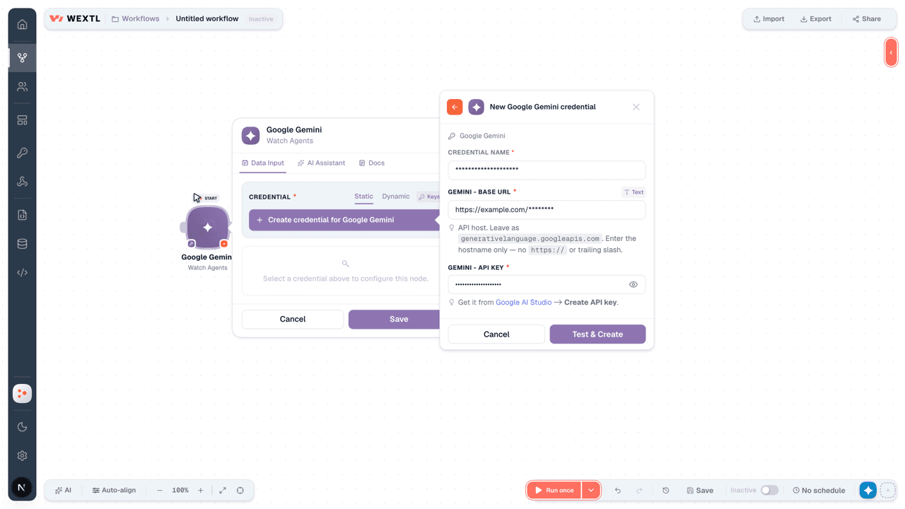 Connecting Google Gemini to WEXTL®