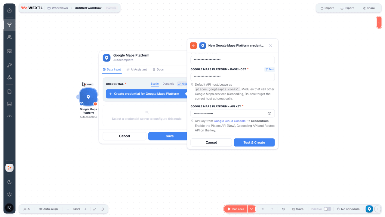Connecting Google Maps Platform to WEXTL®