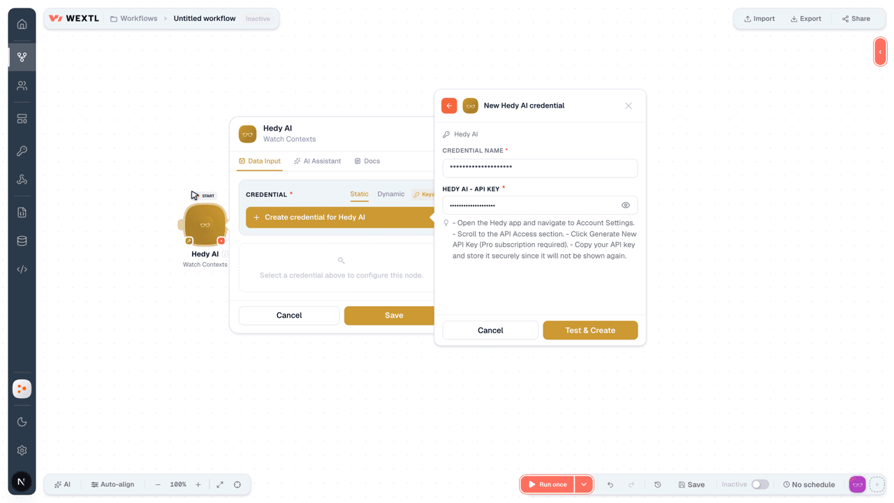 Connecting Hedy AI to WEXTL®