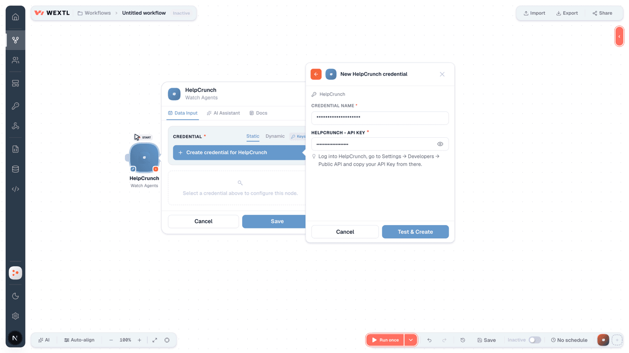 Connecting HelpCrunch to WEXTL®