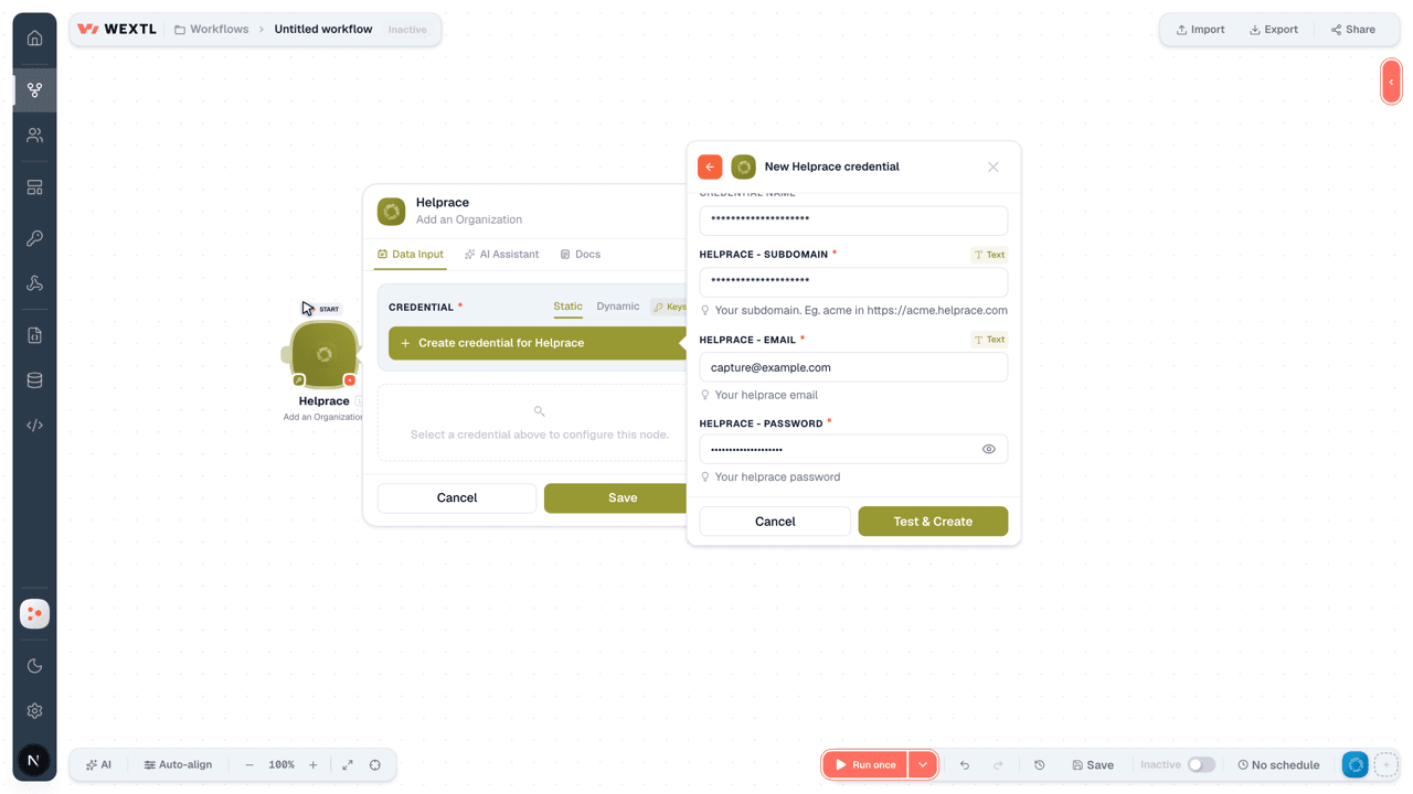 Connecting Helprace to WEXTL®