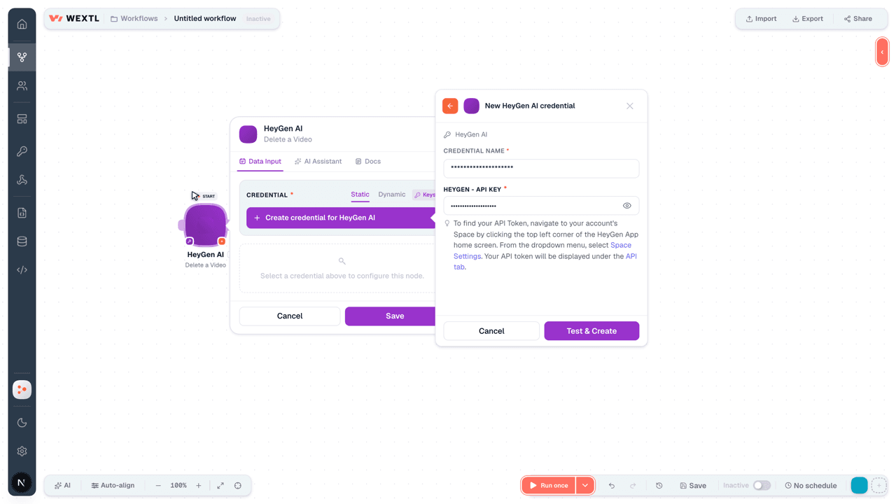 Connecting HeyGen AI to WEXTL®
