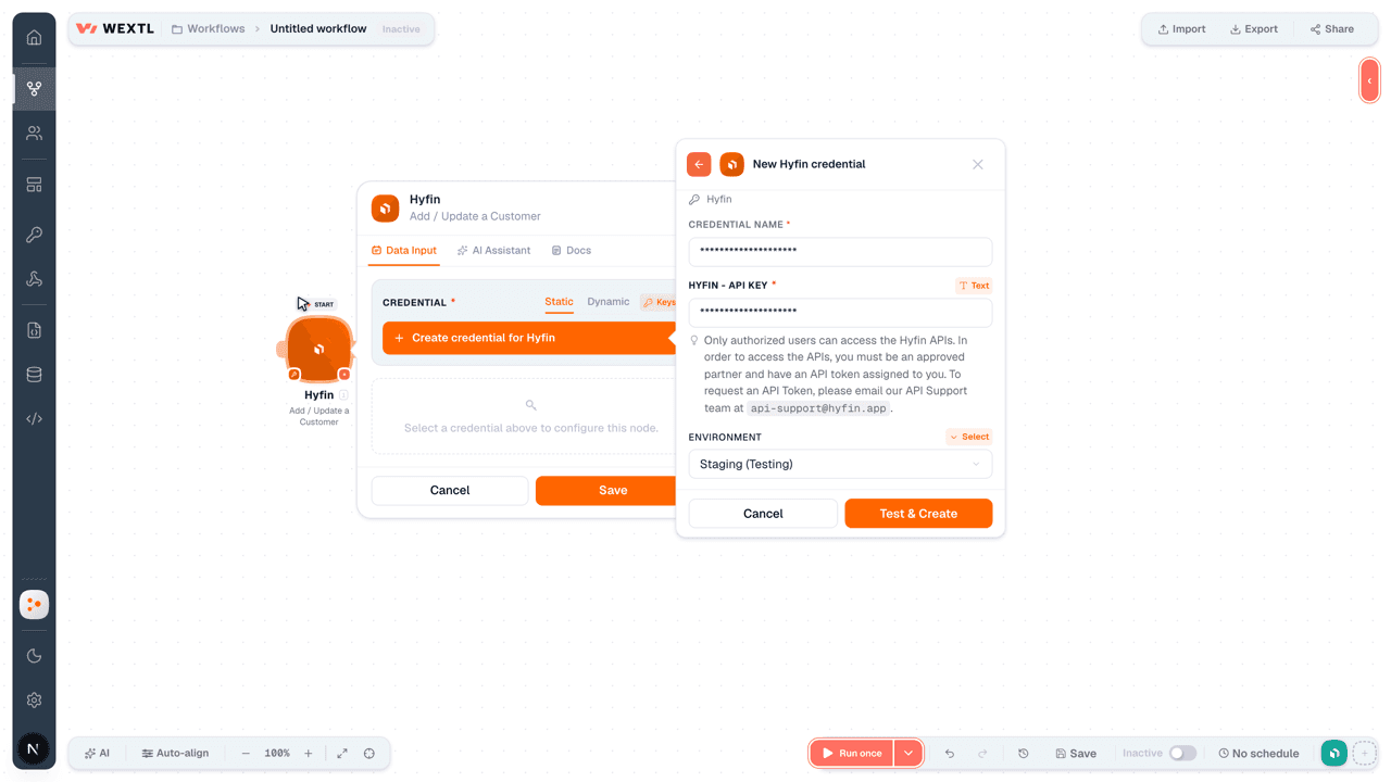 Connecting Hyfin to WEXTL®