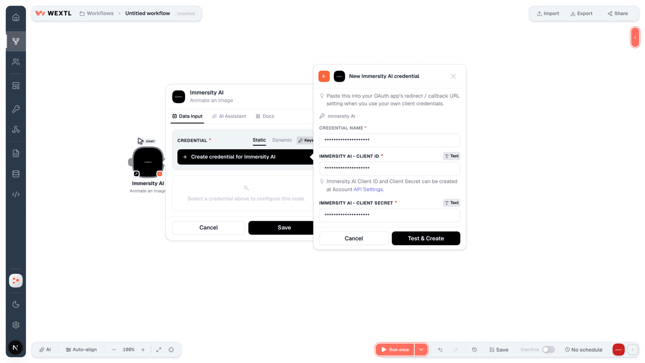 Connecting Immersity AI to WEXTL®