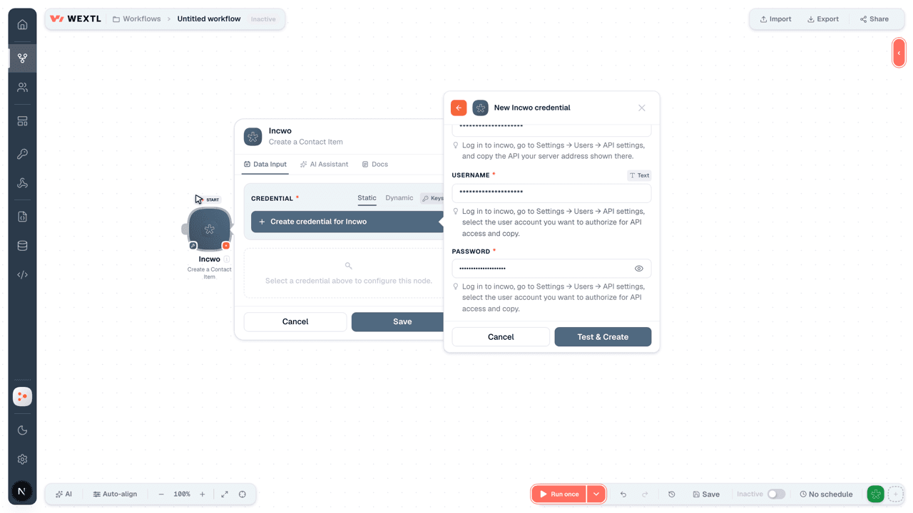 Connecting Incwo to WEXTL®