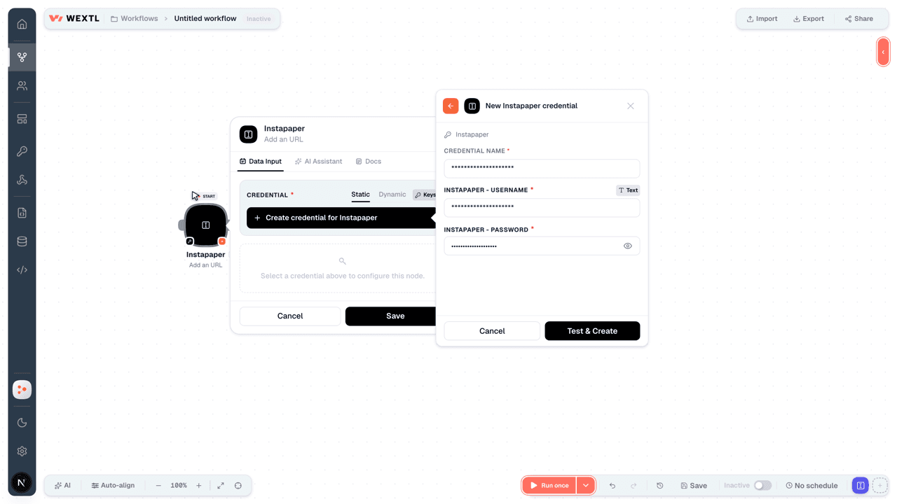 Connecting Instapaper to WEXTL®