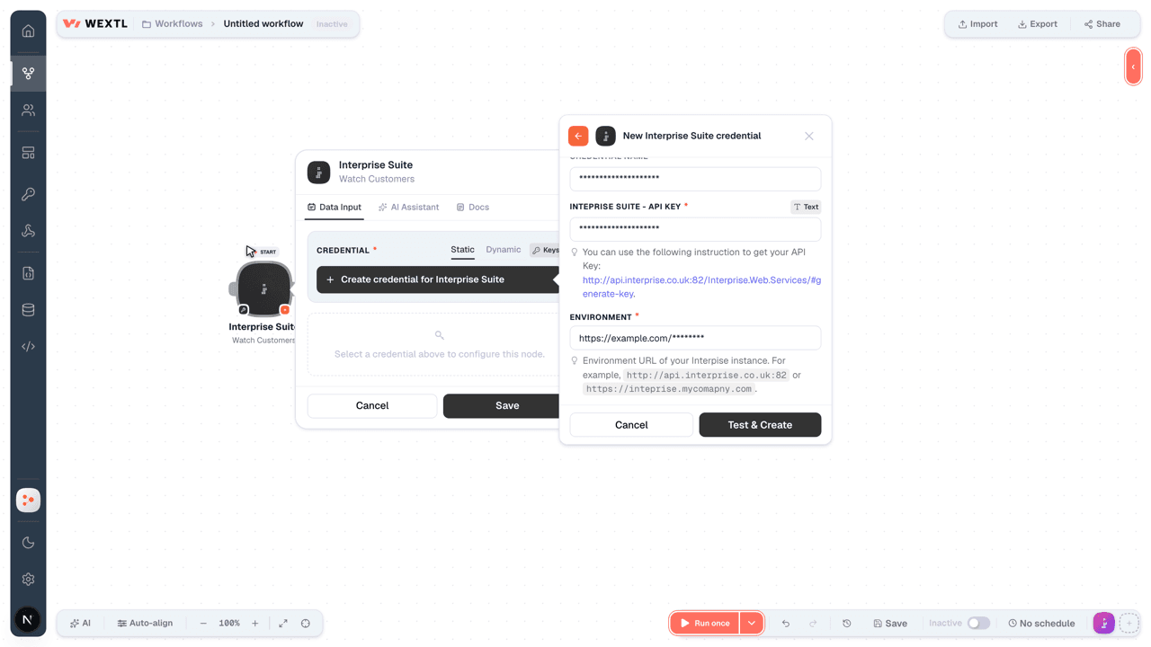 Connecting Interprise Suite to WEXTL®